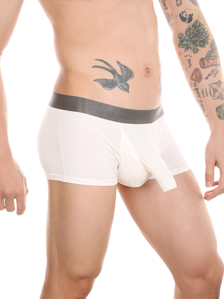 Men’s Dual Ball Pouch Trunks With Fly Front