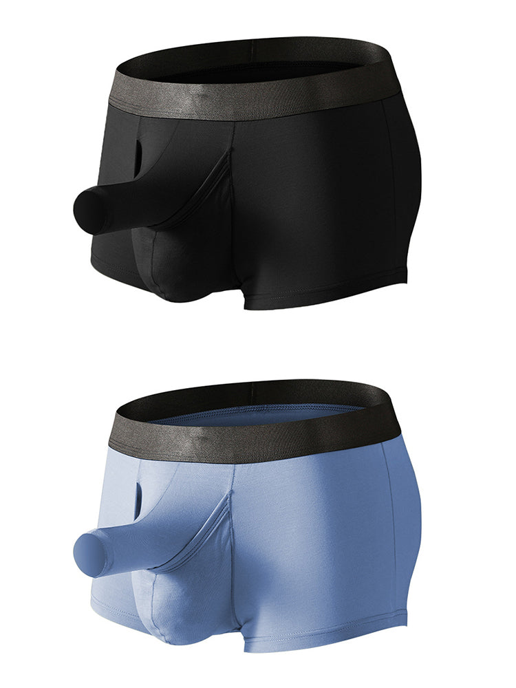 Men’s Dual Ball Pouch Trunks With Fly Front