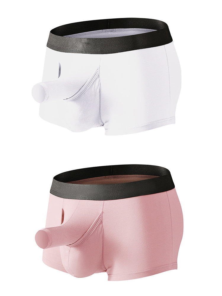 Men’s Dual Ball Pouch Trunks With Fly Front