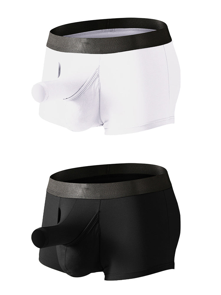 Men’s Dual Ball Pouch Trunks With Fly Front