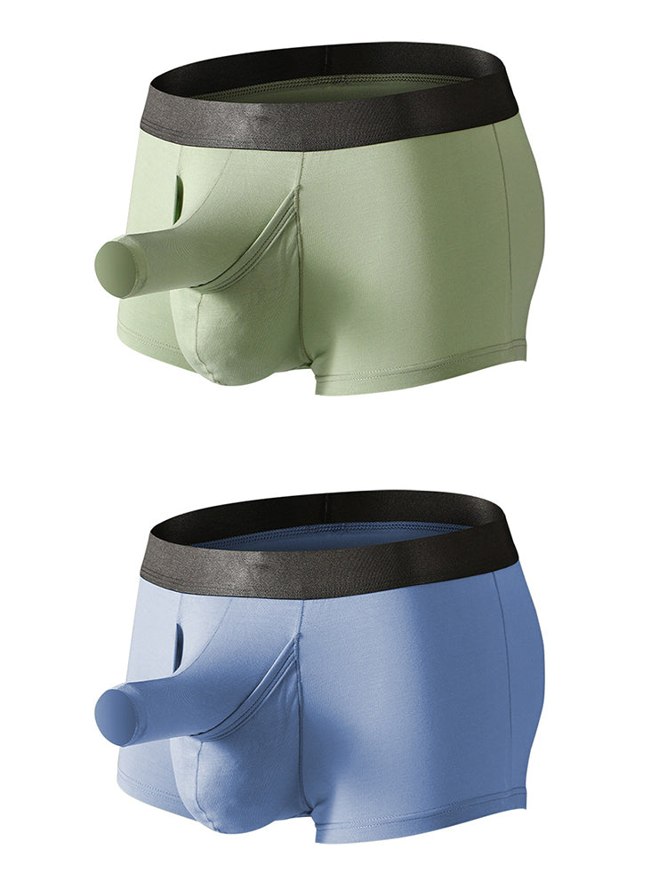 Men’s Dual Ball Pouch Trunks With Fly Front