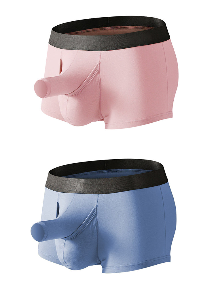 Men’s Dual Ball Pouch Trunks With Fly Front