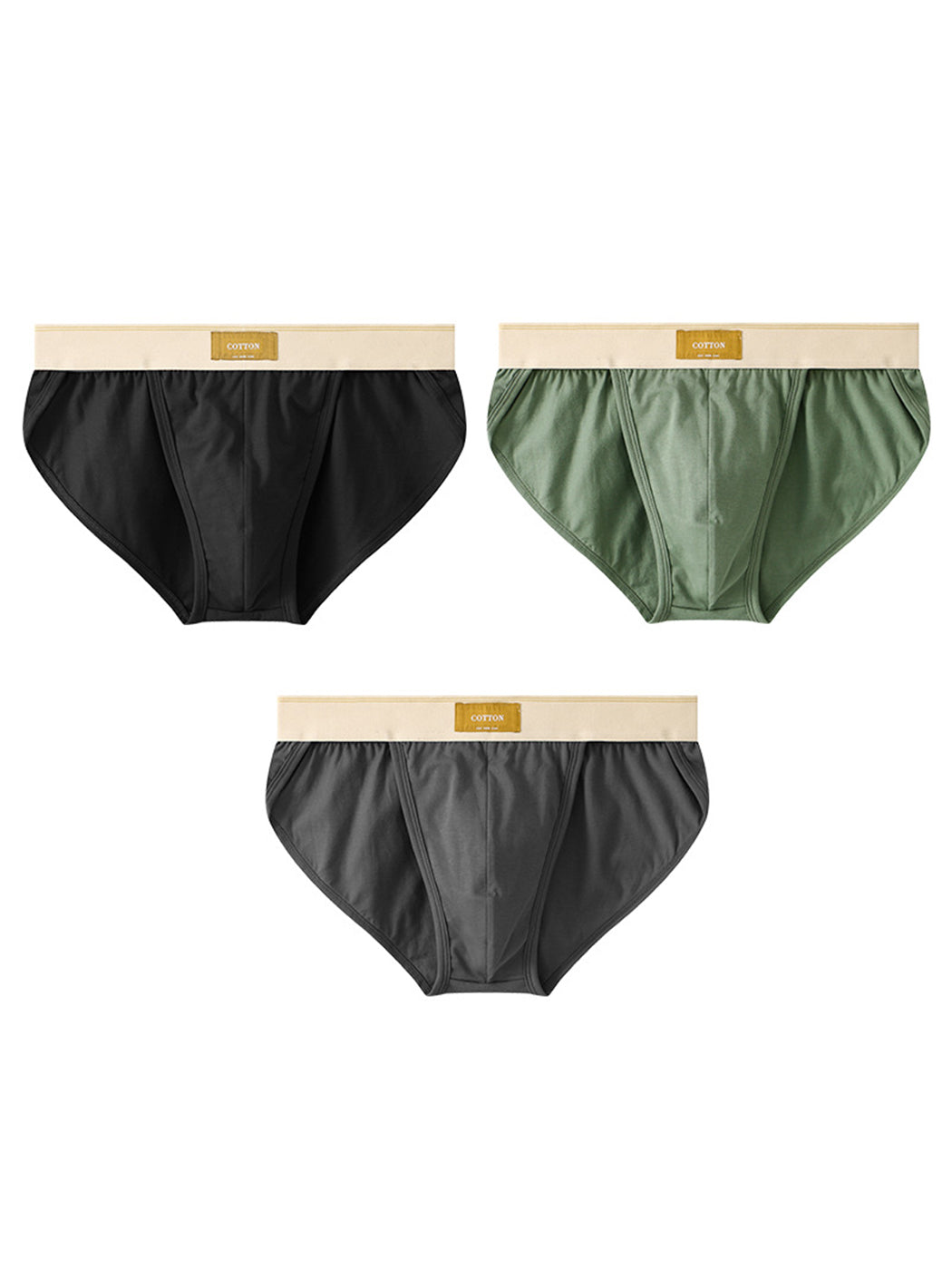 3 Pack Men's Sexy High Cut Cotton Bikini