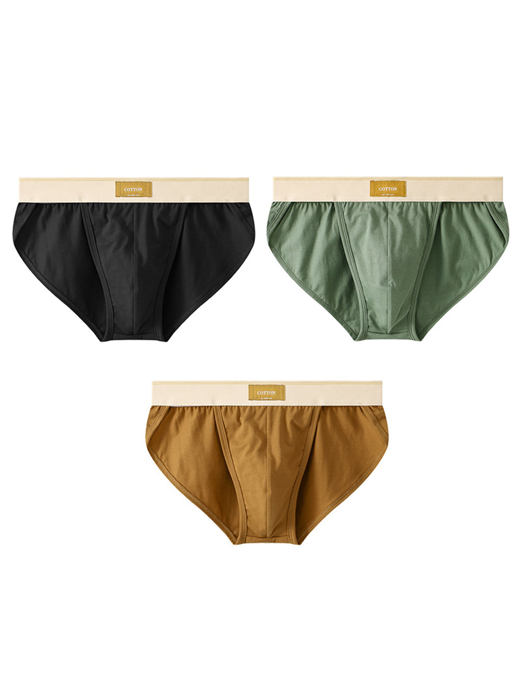 3 Pack Men's Sexy High Cut Cotton Bikini