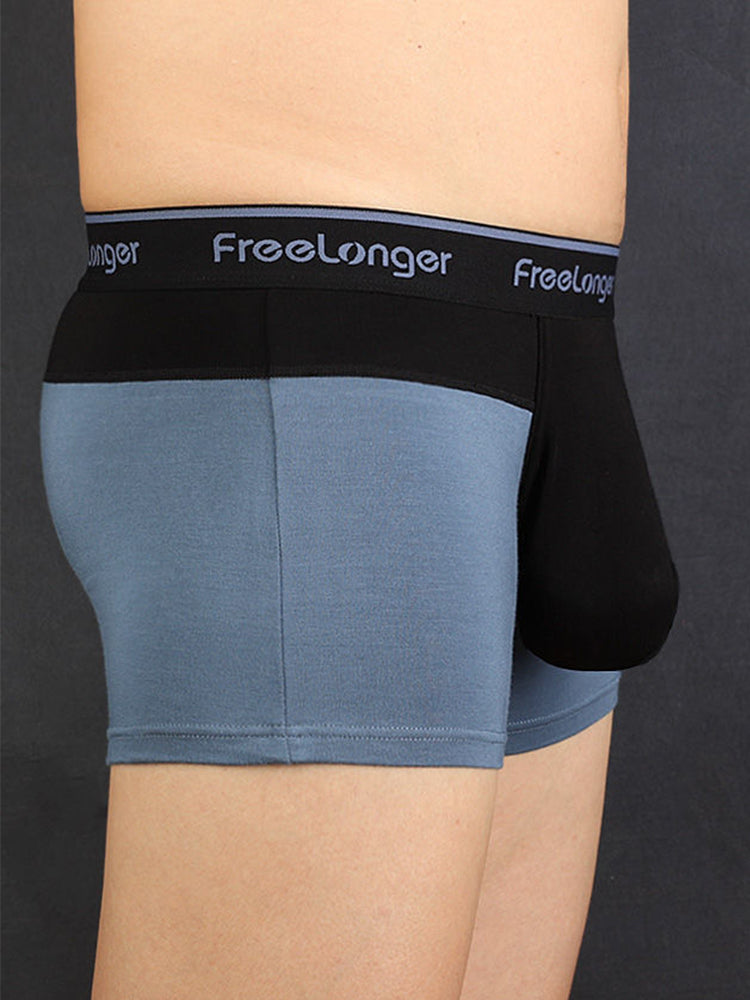 FreeLonger Men's Big Pouch Microfiber Breathable Trunks