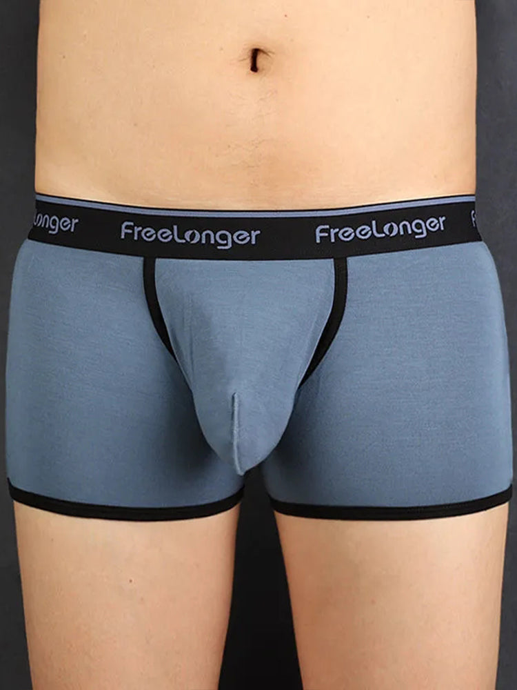 FreeLonger Men's Microfiber Covered Silky Touch Trunks