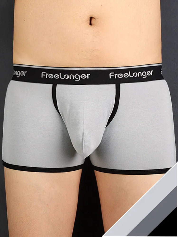 FreeLonger Men's Microfiber Covered Silky Touch Trunks