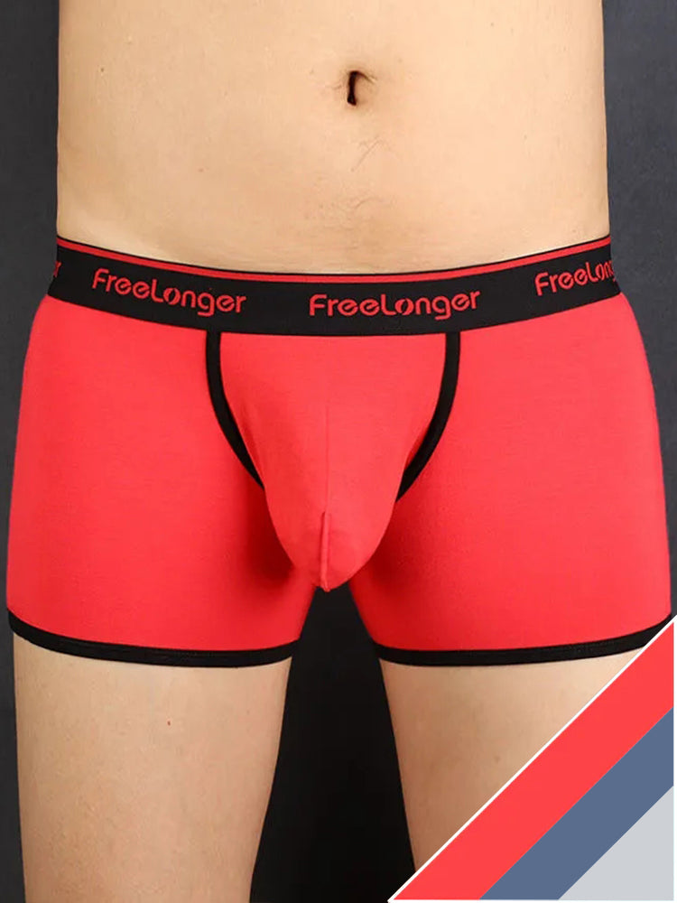 FreeLonger Men's Microfiber Covered Silky Touch Trunks