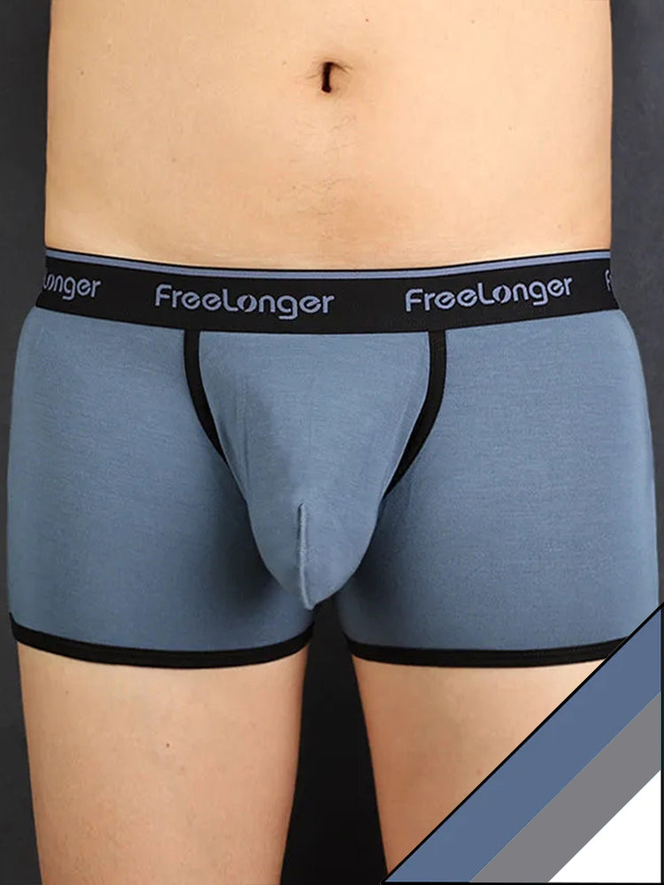 FreeLonger Men's Microfiber Covered Silky Touch Trunks