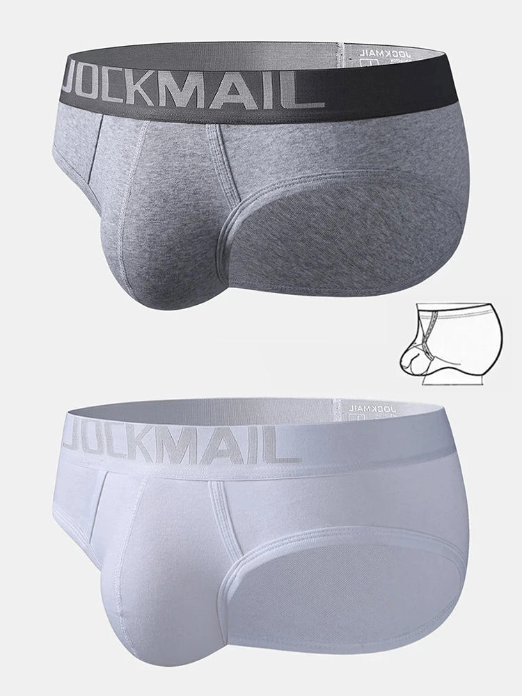 2 Pack Men's Sexy Cotton Support Contour Pouch Briefs