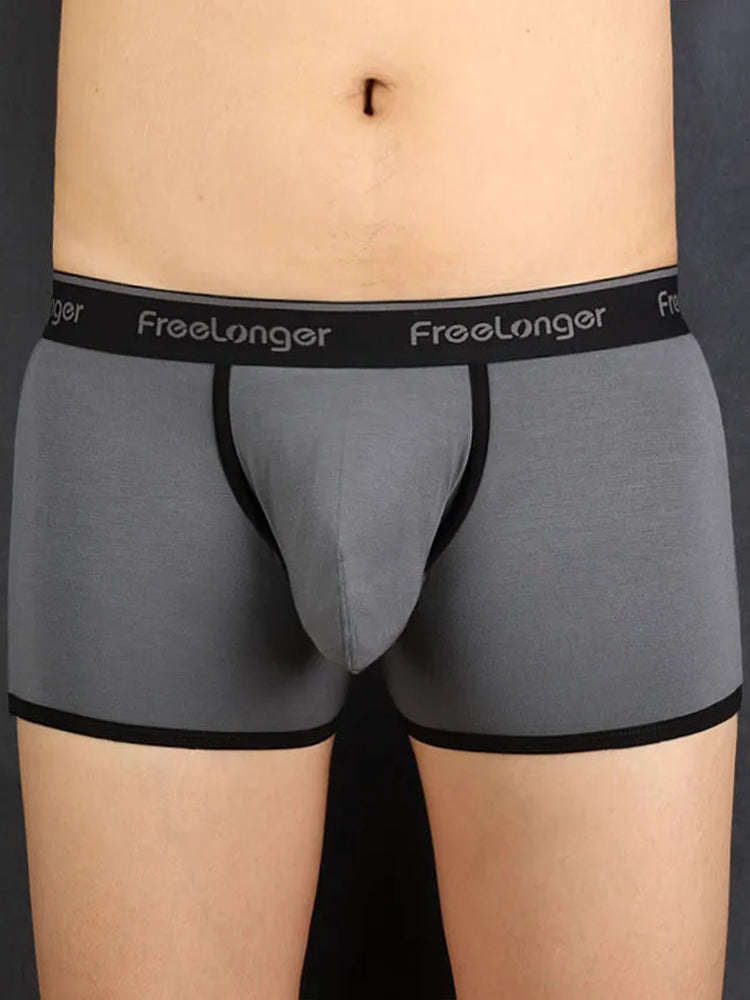 FreeLonger Men's Microfiber Covered Silky Touch Trunks