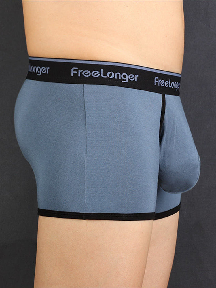 FreeLonger Men's Microfiber Covered Silky Touch Trunks