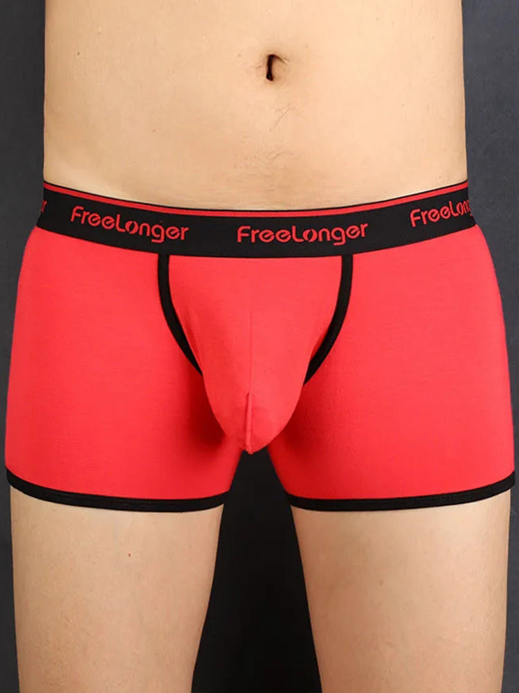 FreeLonger Men's Microfiber Covered Silky Touch Trunks