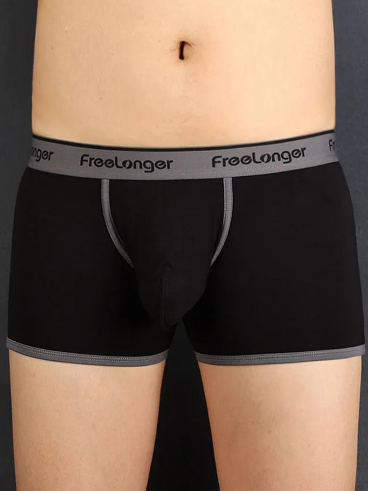 FreeLonger Men's Microfiber Covered Silky Touch Trunks